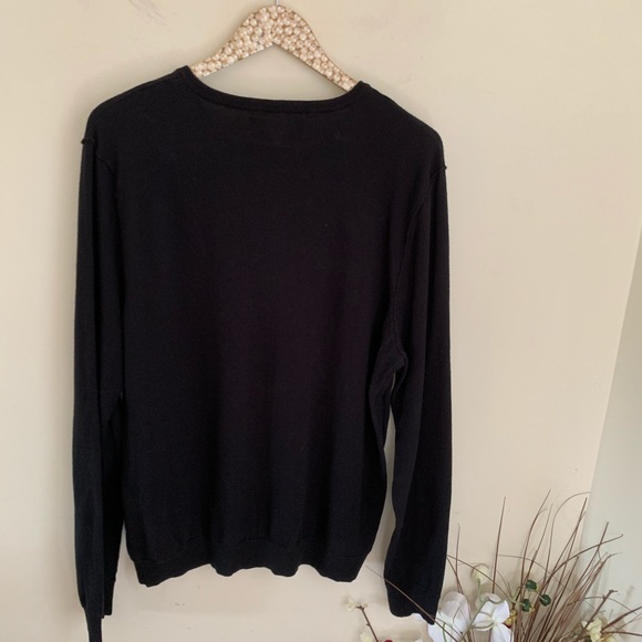 Rag & Bone Black V Neck Cotton-Cashmere Sweater - Picture 5 of 5